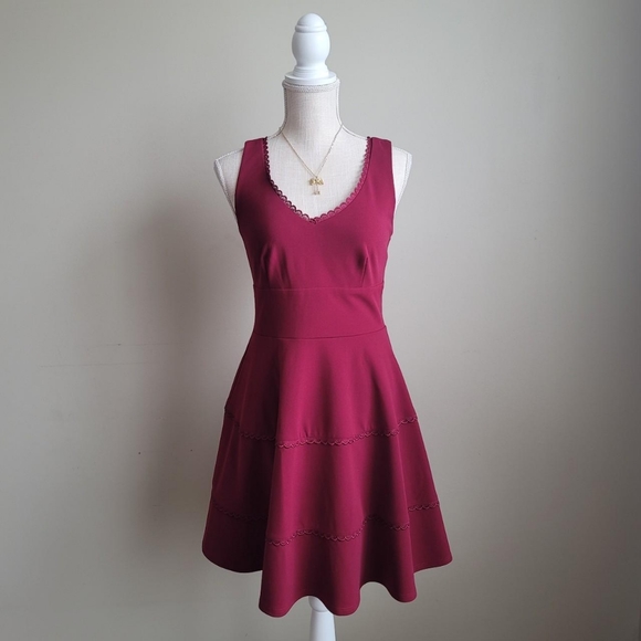 Macy's Dresses & Skirts - Cute Red Scallop A-line dress